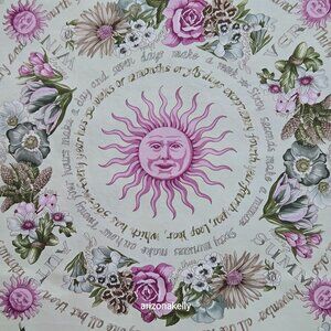 Brooks Brothers Silk Scarf Four Seasons of Flowers Purple Grey